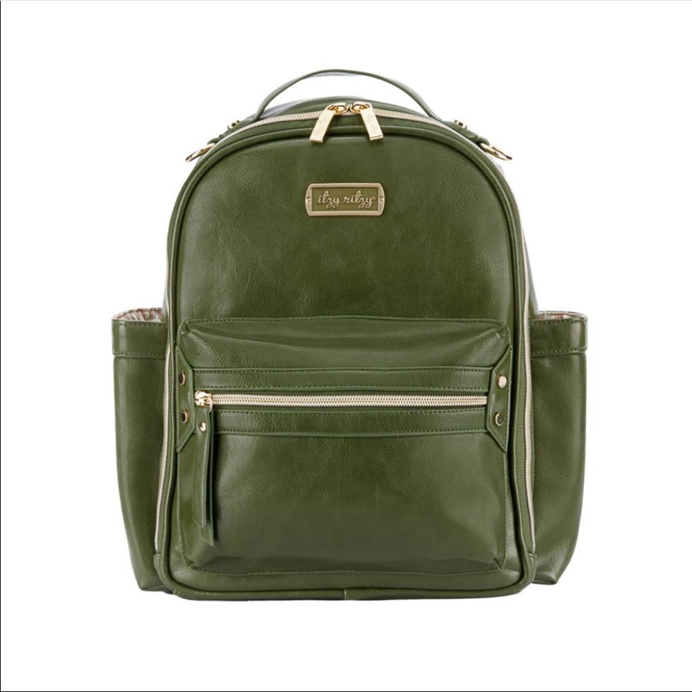 ItzyRitzy Mini Olive Diaper Bag Backpack PREORDER